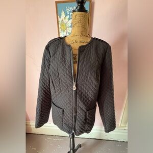 Ashley Stewart Charcoal Quilted Autumn Jacket